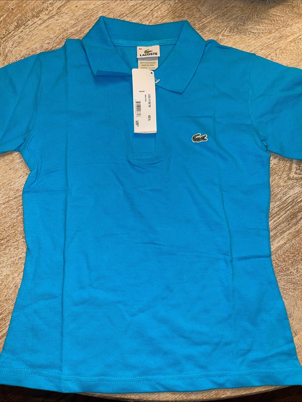 NWT Lacoste Polo size 40